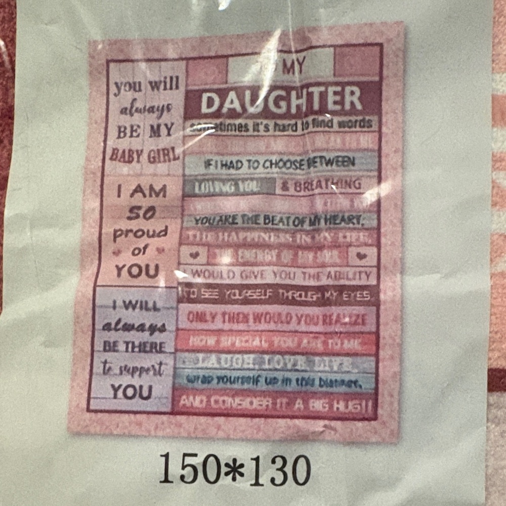 Pink Inspirational 'My Daughter' Throw Blanket